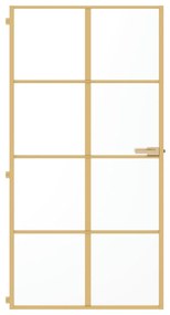 vidaXL Εσωτερική Πόρτα Χρυσή 102,5x201,5 εκ. Ψημένο Γυαλί & Αλουμίνιο