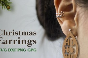 Σετ των 3 Intra απο ξύλο plywood 3mm-4mm πάχος Χριστουγεννιάτικα σκουλαρίκια λέιζερ Δίασταση 3x3 cm INTRAFABR-80962013