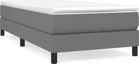 vidaXL Κρεβάτι Boxspring με Στρώμα Σκούρο Γκρι 90x190 εκ. Υφασμάτινο
