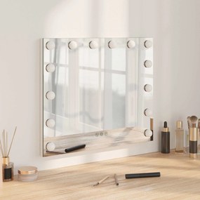 vidaXL Καθρέφτης Vanity LED Λευκό 50 x 10 x 44 εκ Γυαλί και Χάλυβας