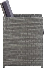 vidaXL Σετ Τραπεζαρίας Εξ. Χώρου 5 τεμ Ανθρακί Συνθ. Ρατάν/Ακακία