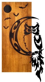 Διακοσμητικό Τοίχου Owle Ξύλο Πεύκου Φυσικό με Μαύρο Μέταλλο 36x3x66εκ. 36x3x66 εκ.