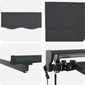 vidaXL Ηλεκτρικό Αναδιπλούμενο Σκίαστρο Ανθρακί 4 x 3,5 μ