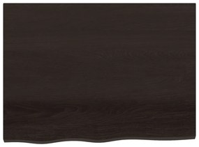 vidaXL Ράφι Τοίχου Σκούρο Καφέ 80x60x(2-4) εκ. Επεξ. Μασίφ Ξύλο Δρυός