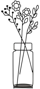 Διακοσμητικό Επιτραπέζιο Flowerpot 565TNL1168 24x52cm Black Aberto Design Metal