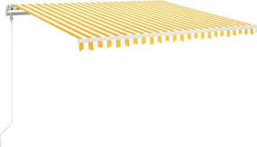 vidaXL Ηλεκτρική τέντα με LED και αισθητήρα 4,5 x 3,5 m