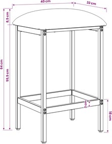 vidaXL Μπαρ σκαμπό Μαύρο 40 x 32 x 64 εκ Επεξεργασμένο Ξύλο