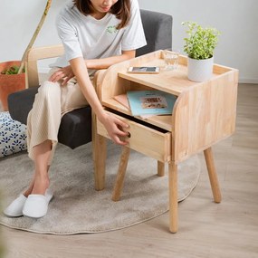 Κομοδίνο Nextdeco Natural μασίφ ξύλο Υ67x45x40εκ.