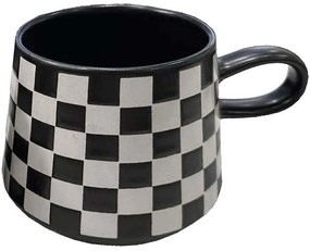 Κούπα Blend 028866 8x8x8cm Black-White Πηλός
