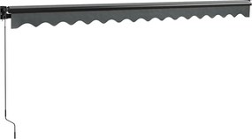 vidaXL Τέντα Πτυσσόμενη Ανθρακί 4,5 x 3 μ. Ύφασμα και Αλουμίνιο