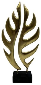 Διακοσμητικό Αντικείμενο Επιτραπέζιο Leaf 021846 20x6x41cm Gold-Black Polyresin