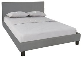 WILTON Κρεβάτι Διπλό, για Στρώμα 160x200cm, Ύφασμα Γκρι  169x213x89cm [-Γκρι-] [-Ύφασμα-] Ε8054,F2
