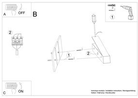 Sollux Φωτιστικό τοίχου Pinne 1,αλουμίνιο,1xLED/24w,γκρί