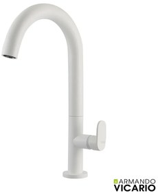 Μπαταρία Νιπτήρα Υψηλή με Βαλβίδα Clic-Clac Slim Vicario White Matt 500041-300