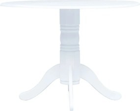 vidaXL Τραπεζαρία Λευκή 106 εκ. από Μασίφ Ξύλο Καουτσουκόδεντρου