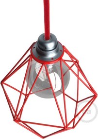 Μεταλλικό Πλαίσιο Διαμάντι Ε27 Κόκκινο