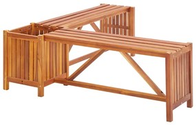 vidaXL Παγκάκι Γωνιακό Κήπου με Γλάστρα 117x117x40 εκ. Ξύλο Ακακίας