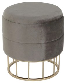 Υποπόδια DKD Home Decor Χρυσό Σκούρο γκρίζο πολυεστέρας Μέταλλο 38 x 38 x 41 cm