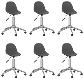 vidaXL 3086063  Swivel Dining Chairs 6 pcs Dark Grey Fabric (3x333466)