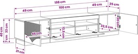 vidaXL 5 Τεμάχια LED Τηλεοπτικού Ντουλαπιού Sonoma Δρυς