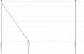 vidaXL Τεντώτο με στήριγμα Ασημί 1,6 x 10 m Ατσάλι