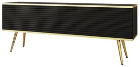 Έπιπλο τηλεόρασης ORO_MDF Ανθρακί + χρυσό 135x53x32cm