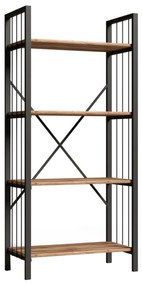 Intrahome ΒΙΒΛΙΟΘΗΚΗ KUCASABLANCALCASABLANCA_LUMPURLOEMFONCASABLANCALTCASABLANCAIEIN ΜΕΛΑΜΙΝΗ ΚΑΡΥΔΙ ΚΑΙ ΜΕΤΑΛΛΟ ΓΚΡΙ 60x30x150Υεκ. intraho-1645708