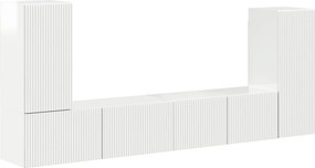 vidaXL Σετ επίπλου τηλεόρασης 4 pcs Υψηλής γυαλάδας λευκό