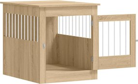 vidaXL Κλουβί Σκύλου Sonoma Δρυς 64,5 x 80 x 71 εκ. από Επεξεργ. Ξύλο
