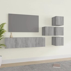 vidaXL Σετ Επίπλων Τηλεόρασης 6 Τεμ. Γκρι Sonoma Επεξεργασμένο Ξύλο