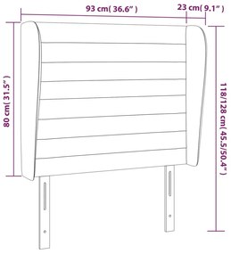 Κεφαλάρι με Πτερύγια Ροζ 93x23x118/128 εκ. Βελούδινο - Ροζ