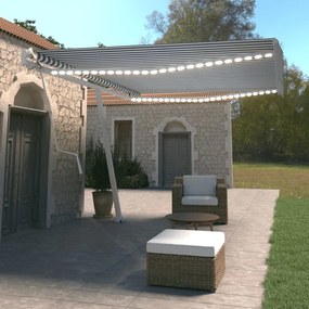 vidaXL Τέντα Αυτόματη με LED &amp; Αισθ. Ανέμου Μπλε / Λευκό 500x350 εκ.