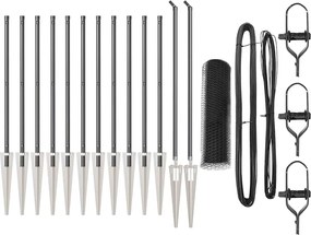 vidaXL Στύλος Περιφράξεων Γκρι 25 x 0,5 μ (25 mm δίχτυ) Ατσάλι