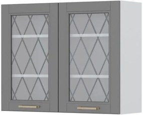 Ντουλάπι κρεμαστό Tahoma V7-90-2KS με βιτρίνα-Γραφίτης