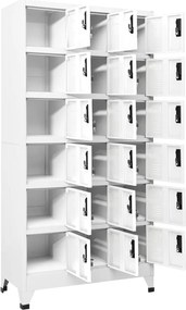 vidaXL Φοριαμός Λευκός 90 x 40 x 180 εκ. Ατσάλινος