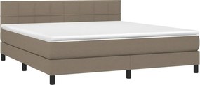 vidaXL Κρεβάτι Boxspring με Στρώμα Taupe 180x200 εκ. Υφασμάτινο
