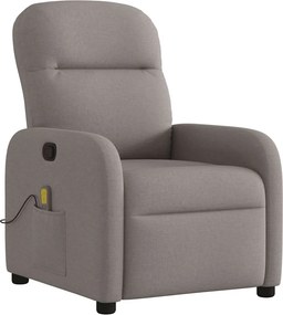 vidaXL Πολυθρόνα Μασάζ Ανακλινόμενη Taupe Υφασμάτινη