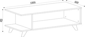 Τραπεζάκι σαλονιού Titus Megapap χρώμα λευκό 100x60x45εκ.