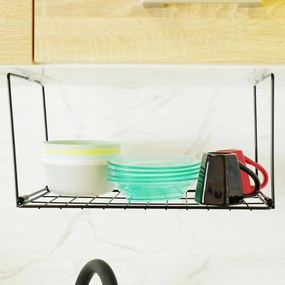 Κρεμαστό Μεταλλικό Ράφι 32x19x17cm Άσπρο ή Μαύρο - Μαύρο