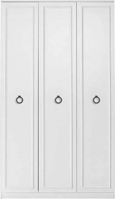 Ντουλάπα ρούχων Hampton Megapap τρίφυλλη χρώμα λευκό 103x52x185εκ.