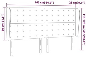 Κεφαλάρι με Πτερύγια Καπουτσίνο 163x23x118/128 εκ. Συνθ. Δέρμα - Καφέ