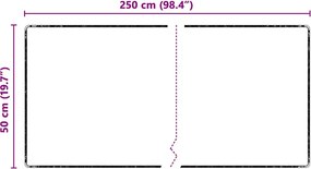 vidaXL Δερμάτινο Χαλί Γκρι 50 x 250 εκ. 100% Πολυπροπυλένιο Τούφτα