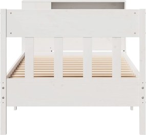 vidaXL Κρεβάτι Βιβλιοθήκη Χωρίς Στρώμα Λευκό 75x190 εκ Μασίφ Πεύκο