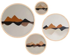 Κάδρα (Σετ 4Τμχ) 693BSE2074 Φ45/36/27/18cm Multi Wallity Στρόγγυλοι Wood