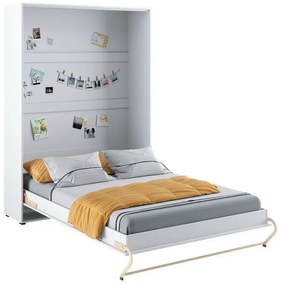 Κρεβάτι - ντουλάπα Concept Pro Lenart AH109, Διπλό, Άσπρο, 140x200, Πλαστικοποιημένη μοριοσανίδα, Τάβλες για Κρεβάτι, 155x237x217cm | Epipla1.gr