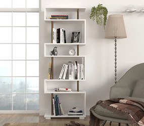 Βιβλιοθήκη Λευκό / Καρυδί CEZI 60x19.5x165