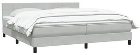 vidaXL Box Spring κρεβάτι με στρώμα ανοιχτό γκρι 200x220 εκ. Βελούδινο