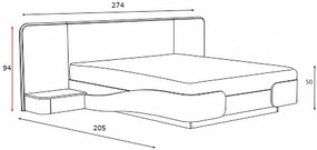 Σετ Κρεβατοκάμαρας ξύλινο AURA 160x200 DIOMMI 40-045