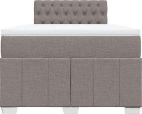 vidaXL Κρεβάτι Boxspring με Στρώμα Taupe 120x200 εκ. Υφασμάτινο