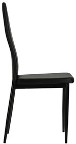 Καρέκλες Τραπεζαρίας 6 τεμ. Μαύρες από Συνθετικό Δέρμα - Μαύρο